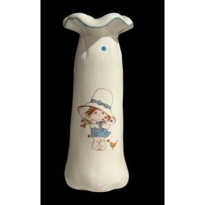 Vtg 1983 Sweet Me American Greeting White Ceramic Bud Vase Ruffled Top 52706